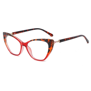 Monture De Lunettes Oeil De Chat Pour Femmes Matériau PC Verres Anti Lumière Bleue Mode Lunettes Claires Avec Décoration Métallique