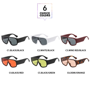 Grille détaillée montrant six options de couleurs pour lunettes de soleil masque rétro C1-C6