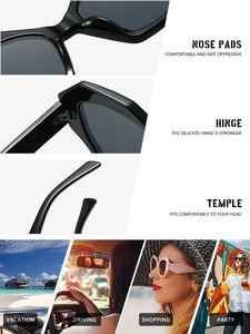 Close-up of polygon sunglasses featuring reinforced hinges and ergonomic nose pads