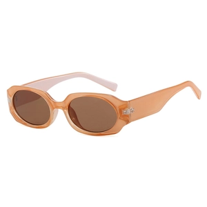 Lunettes de soleil rétro à monture épaisse en résine orange et verres marron foncé