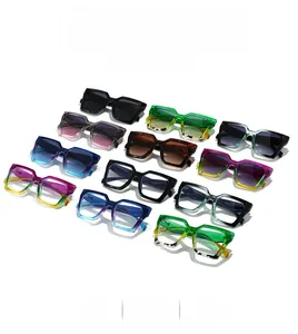 Collection of oversized square retro sunglasses in assorted gradient and tortoiseshell colors