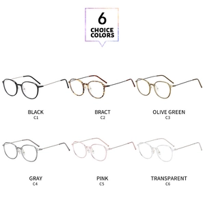 Selection of retro square eyeglass frames in six colors including tortoise and olive green