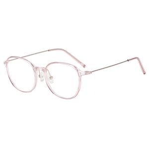 Round Blue Light Blocking Glasses Metal PC Retro Optical Frame Anti-Eye Strain Fashion Eyewear For Men Women