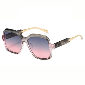 Lunettes De Soleil Carre Oversize Retro Verres PC Degrades Protection UV400 Branches En Metal Accessoire De Mode