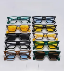 Detailed array of vintage thick-frame cat-eye sunglasses in multiple color combinations