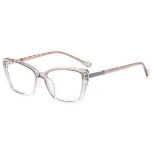 Retro oversized transparent square glasses frame with colorful spliced temples