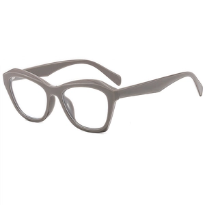 Lunettes œil-de-chat grises à monture épaisse avec verres anti-lumière bleue