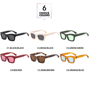 Classic cat-eye sunglasses available in six trendy colors with thick square frames