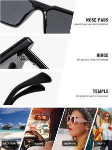 Detail of ergonomic nose pads, reinforced metal hinges and sleek temples on sunglasses