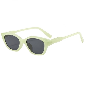 Classic vintage cat eye sunglasses with mint green frame and dark grey lenses