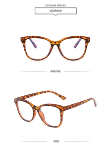 Detail view of leopard print tortoiseshell frames showing front and side perspectives