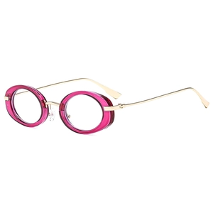 Oval Frame Blue Light Blocking Glasses Retro PC And Metal Optical Eyewear For Fashion Adults