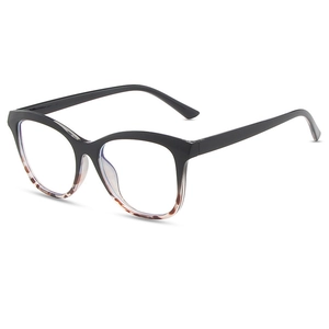Classic cat-eye blue light blocking glasses with black and tortoise shell gradient frame