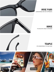 Detailansicht der verstärkten Scharniere und Nasenpads dieser stylischen Sonnenbrille