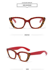 Détails des lunettes de soleil polygonales irrégulières léopard rouge avec code C9