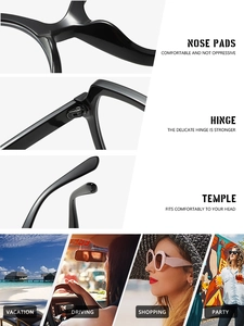Detail view of integrated nose pads and durable metal hinges on oversized eyewear frames