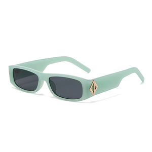 Lunettes De Soleil Rectangulaires Vintage Monture PC Protection UV400 Détail Diamant Métal Mode Pour Hommes Femmes