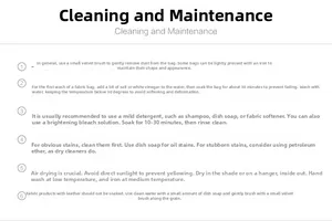 Detailed washing and maintenance instructions for Japanese style canvas tote bag