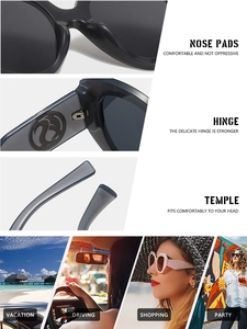 Detail view of integrated nose pads and reinforced metal hinges on oversized sunglasses
