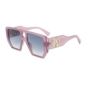 Oversized Square Sunglasses Retro Double Bridge Geometric PC Frame Gradient Lens UV400 Protection Vintage Eyewear