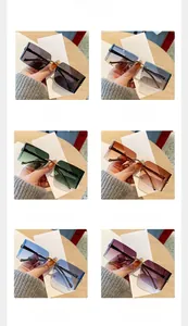 Detailed grid view showcasing various gradient lens colors and leopard metal hinges