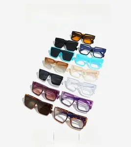 Detailed grid of oversized square sunglasses showing multiple colors and glossy frames