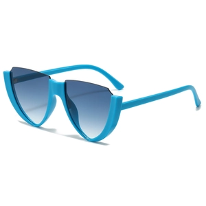 Irregular Shield Sunglasses UV400 PC Semi Rimless Geometric Gradient Lens Fashion Streetwear Eyewear For Women Men