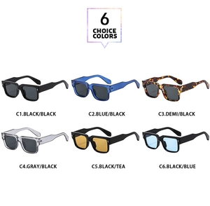 Collection of vintage square frame sunglasses in six assorted colors for street style