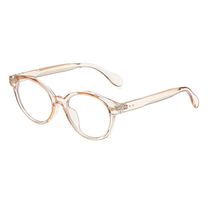 Chic retro anti-blue light glasses with champagne pink round frame for stylish daily wear
