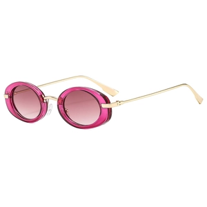 Retro Oval Sunglasses Vintage Small Frame UV400 Protection Trendy PC Plastic Metal Frame Eyewear For Men Women