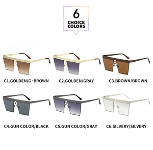 Showcase of six stylish square sunglasses with unique cross-bridge frames in various colors