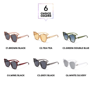 Six different color options for trendy butterfly oversized diamond-studded sunglasses
