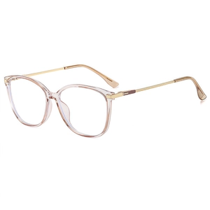 Retro Square Anti Blue Light Glasses Frame Metal PC Lightweight Fashion Clear Lens Plain Glasses For Women Men