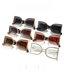 Detailed display of assorted semi-circular metal frame D-shape fashion sunglasses