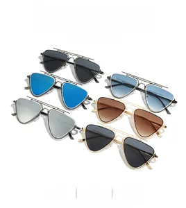 Collection of metal aviator sunglasses with multi-colored lenses for outdoor sun protection