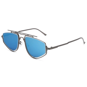 Polygon Metal Sunglasses Double Beam Hollow Punk Fashion UV400 Protection Trend Eyewear For Men Women