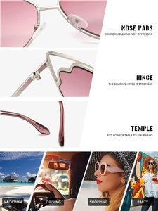 Détails macro des lunettes de soleil papillon en métal avec verres dégradés et scénarios