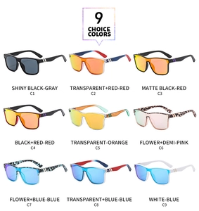 Matrix view showing nine colorful vintage punk sports sunglasses in various frames and lenses