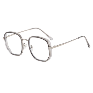 Vintage Quadratische Große Rahmen Anti Blaulicht Brille Metall PC Optische Brillengestell Für Herren Damen Unisex