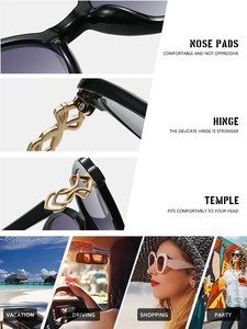 Détails des charnières métalliques renforcées et des branches ergonomiques des lunettes