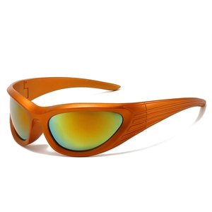 Wrap Around Sports Sunglasses UV400 Protection PC Frame Y2K Cyberpunk Oval Outdoor Cycling Driving Eyewear Unisex
