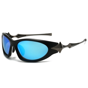 Cyberpunk Sunglasses With Metallic Star Decor Futuristic Y2K Sports Eyewear UV400 For Outdoor Fashion Unisex