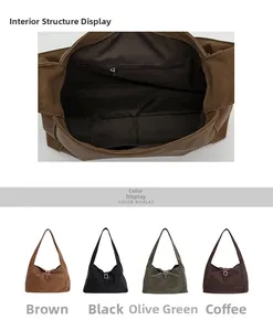 Detail of spacious interior with zipper pocket and four elegant color variants