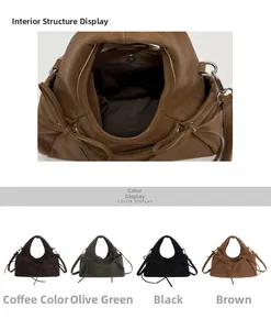 Détails de l'intérieur et options de couleur pour le sac bandoulière avec nœud décor