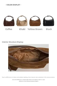 Detail of crossbody bag colors and spacious fabric lining with top zipper closure