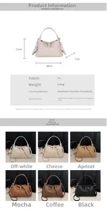 Detailed view of large capacity PU leather shoulder bag showing its lychee texture finish