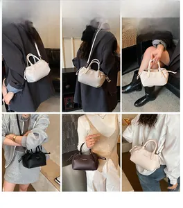 Style guide showing various ways to wear the minimalist crossbody bag in four colors