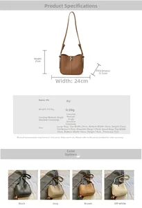 Detailed size chart and multi-color specifications for the retro PU leather tote bags
