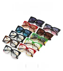 Collection of oversized square sunglasses in ten colorful frames and thick acetate design
