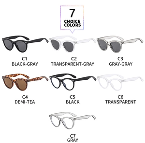 Multi-color collection of vintage cat eye sunglasses and clear lens frames in seven styles